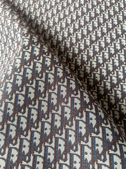 Craft Dior Canvas Jacquard Cloth Fabric For Handmade Bags, Sneaker, Hat Fabric By Yard(Coffee)