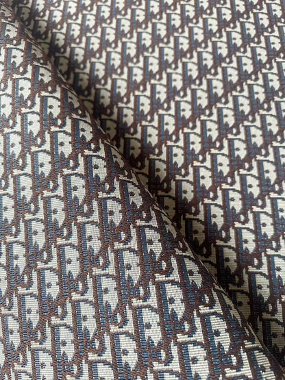 Craft Dior Canvas Jacquard Cloth Fabric For Handmade Bags, Sneaker, Hat Fabric By Yard(Coffee)