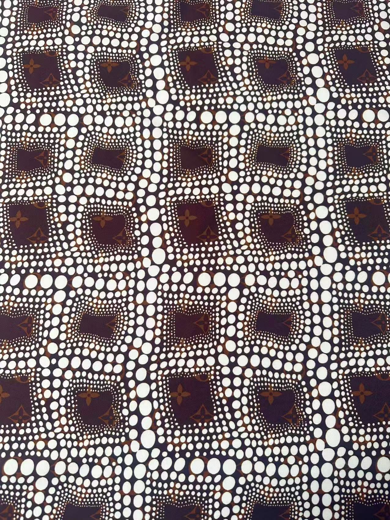 Craft Brown LV With White Dots Cotton And Polyester Cloth Fabric For DIY Handicraft Apparel