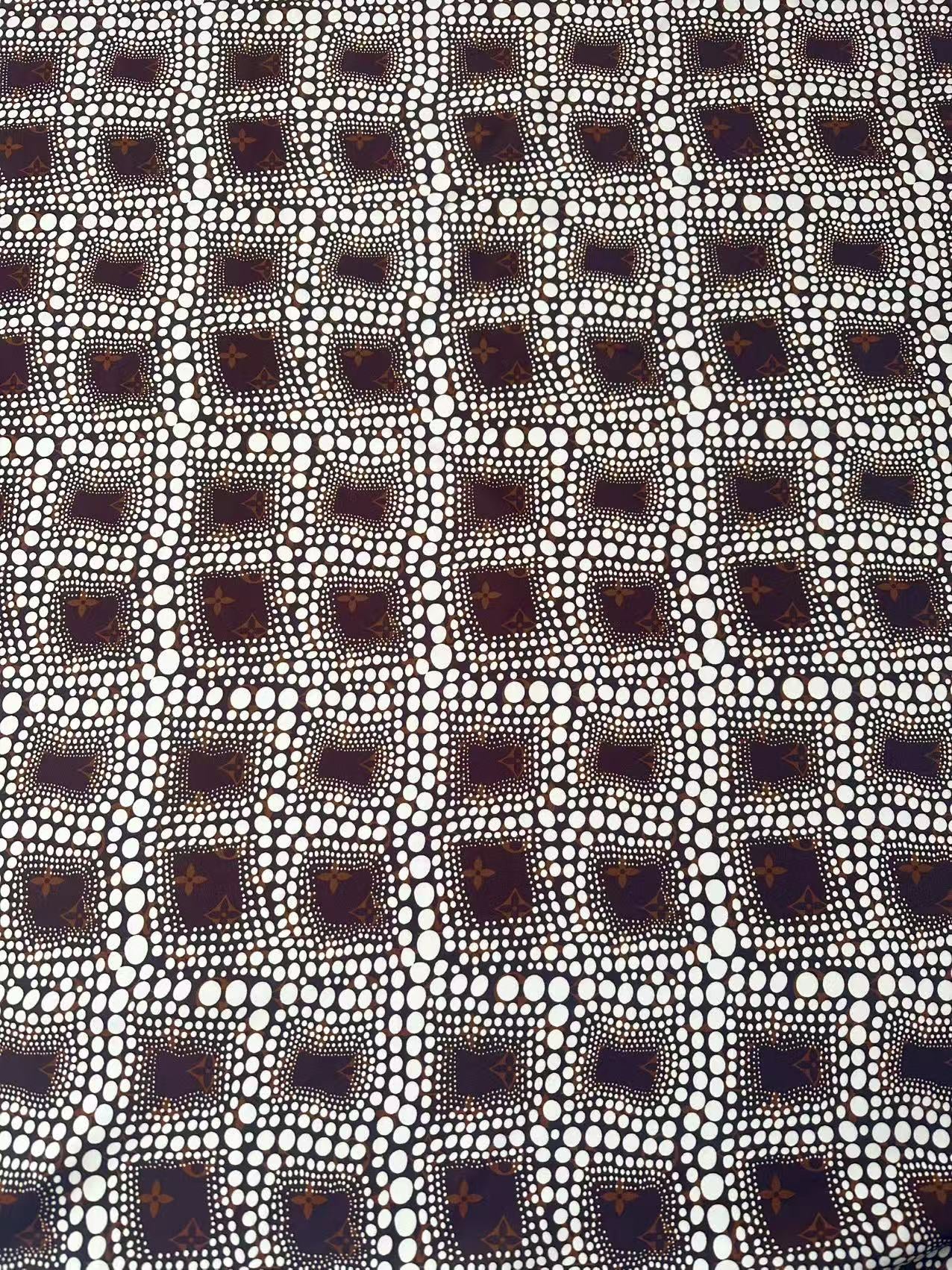 Craft Brown LV With White Dots Cotton And Polyester Cloth Fabric For DIY Handicraft Apparel