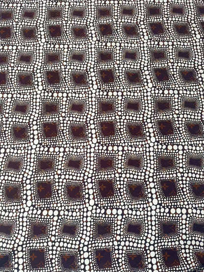 Craft Brown LV With White Dots Cotton And Polyester Cloth Fabric For DIY Handicraft Apparel