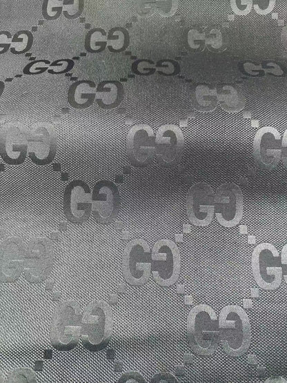 Classic 2.3 Inch Gucci Canvas Jacquard Cloth Fabric For Sewing Handicraft  By Yards (Black)