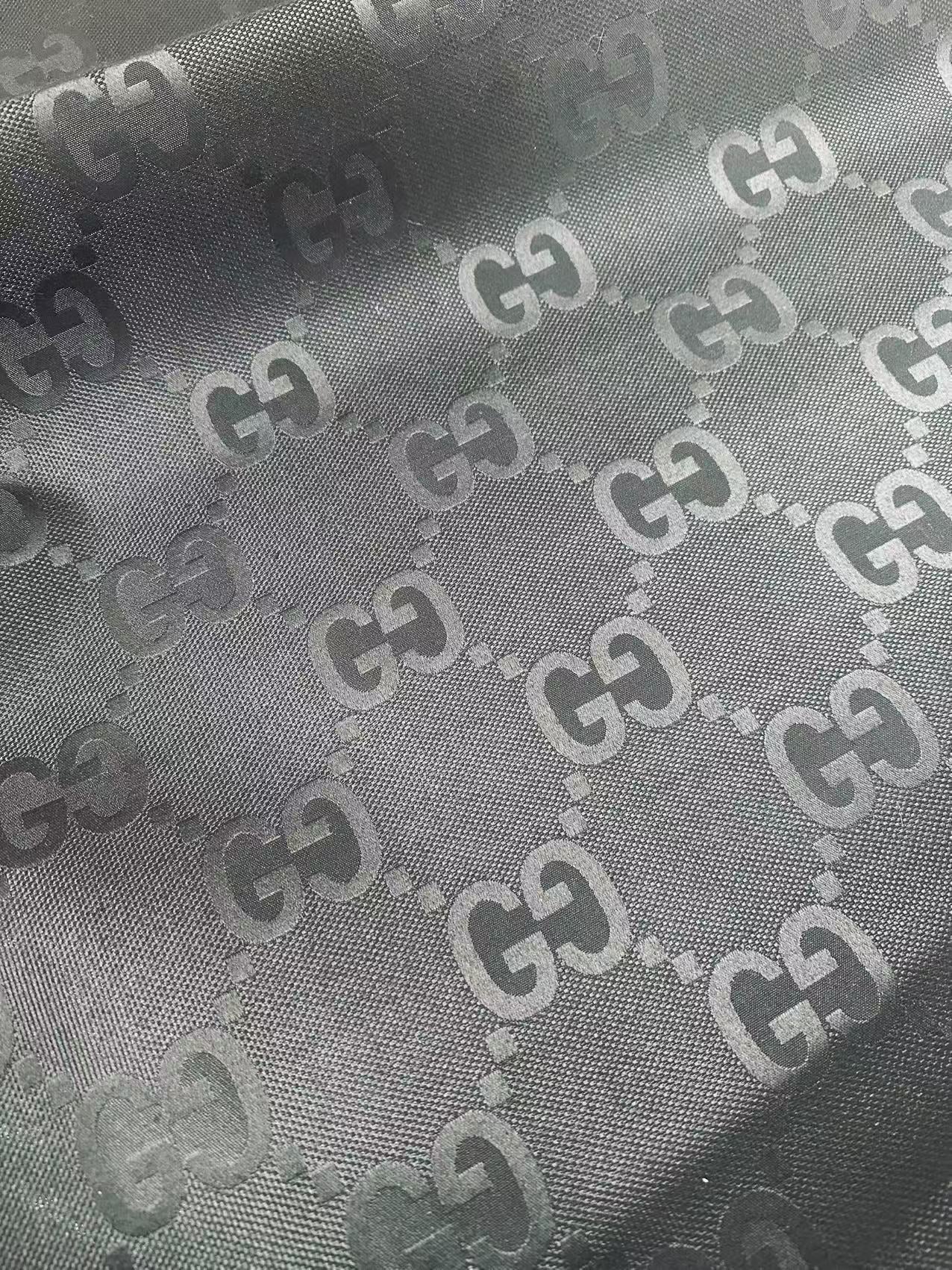 Classic 2.3 Inch Gucci Canvas Jacquard Cloth Fabric For Sewing Handicraft By Yards (Black)