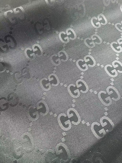Classic 2.3 Inch Gucci Canvas Jacquard Cloth Fabric For Sewing Handicraft By Yards (Black)