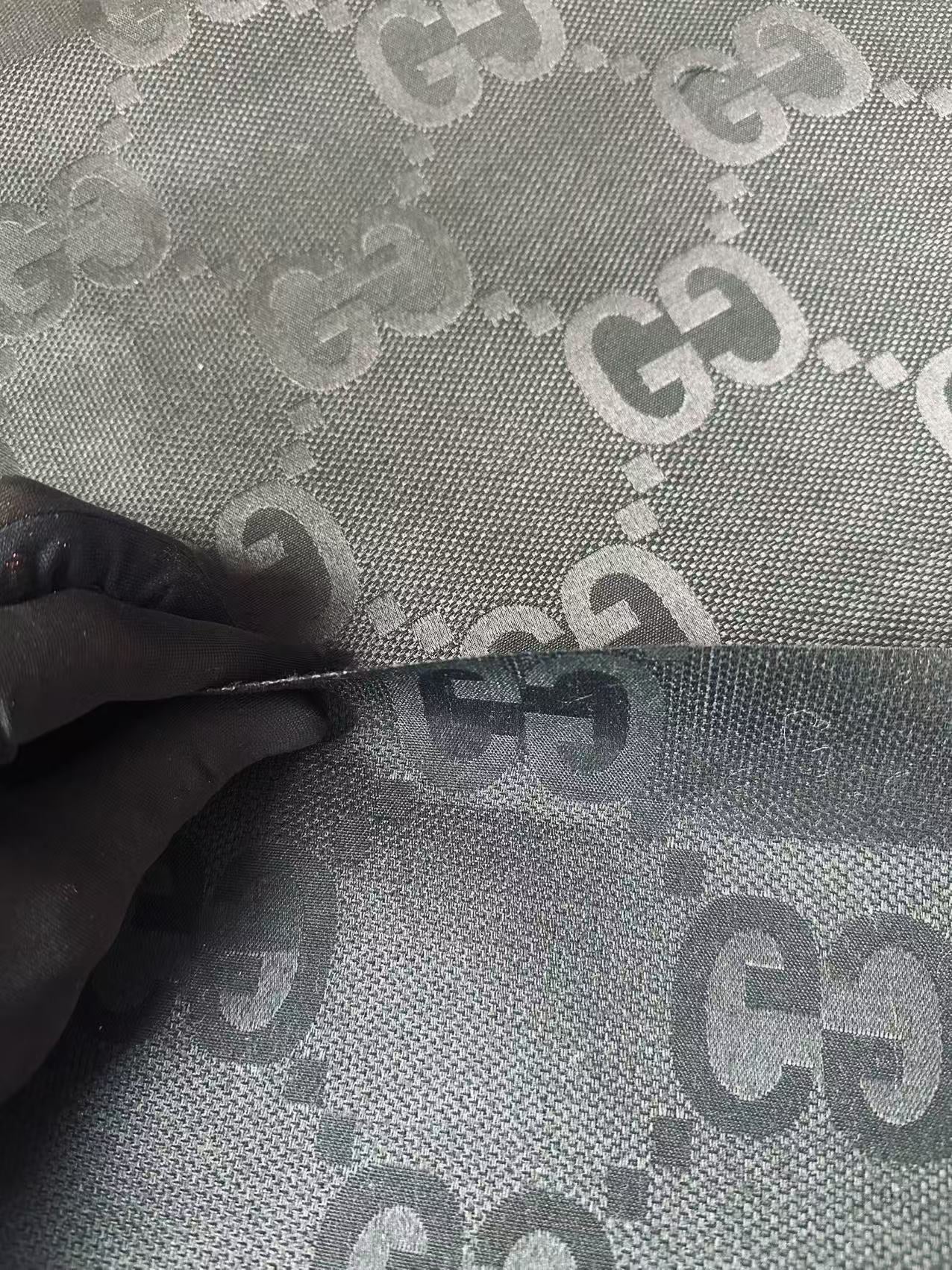 Classic 2.3 Inch Gucci Canvas Jacquard Cloth Fabric For Sewing Handicraft By Yards (Black)