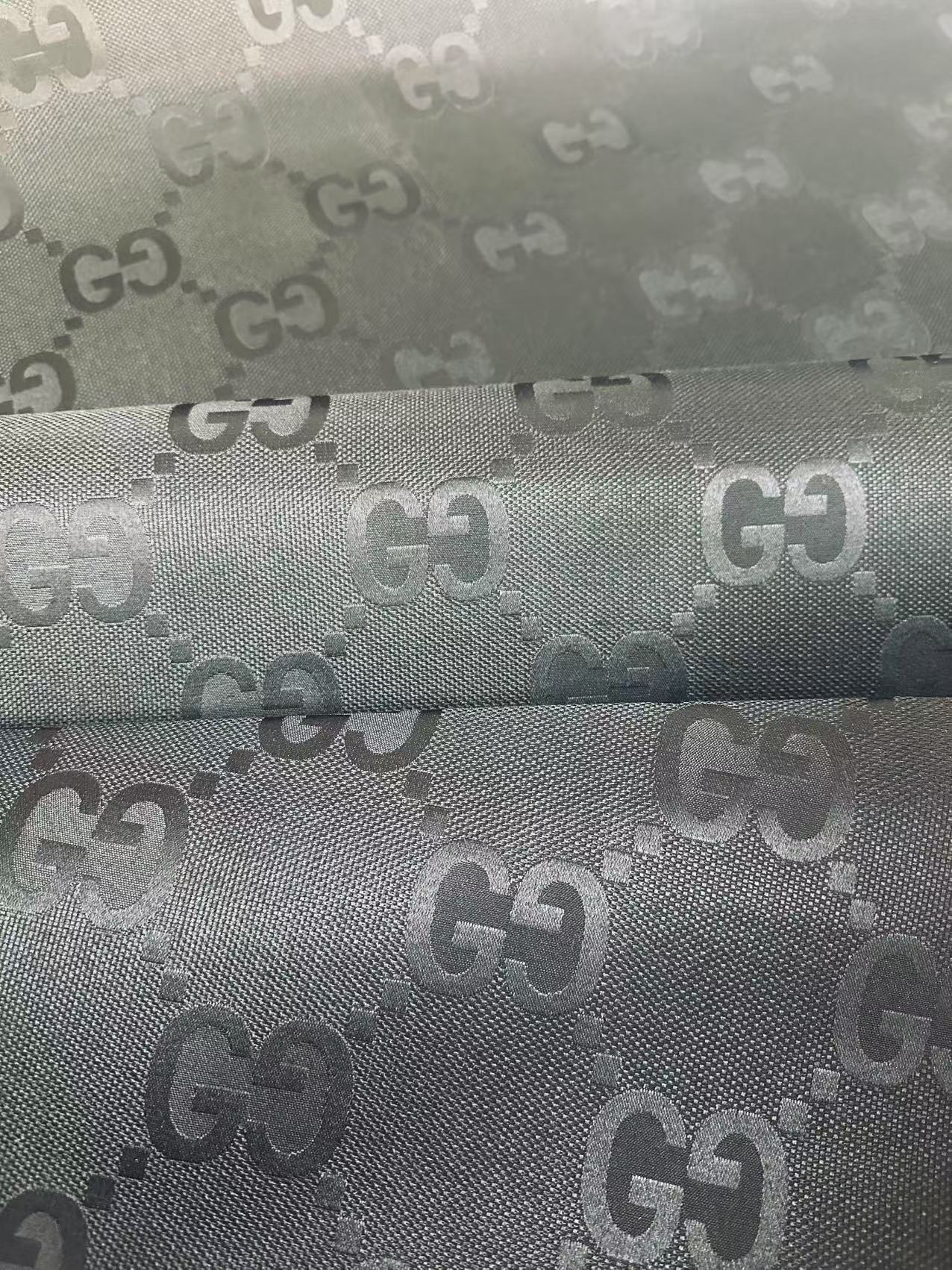 Classic 2.3 Inch Gucci Canvas Jacquard Cloth Fabric For Sewing Handicraft By Yards (Black)