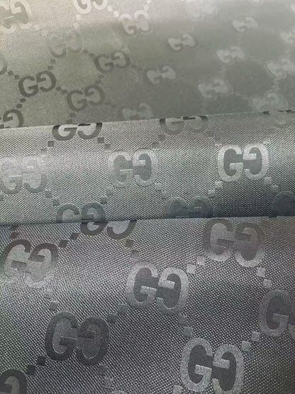 Classic 2.3 Inch Gucci Canvas Jacquard Cloth Fabric For Sewing Handicraft By Yards (Black)