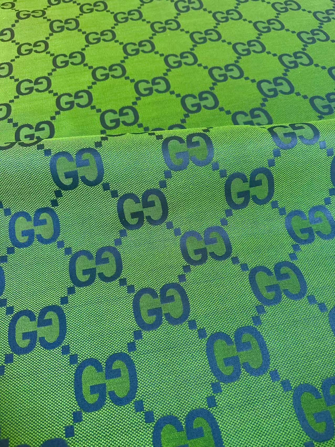 Classic 2.3 Inch Gucci Canvas Jacquard Cloth Fabric For Sewing Handicraft By Yards (Green)