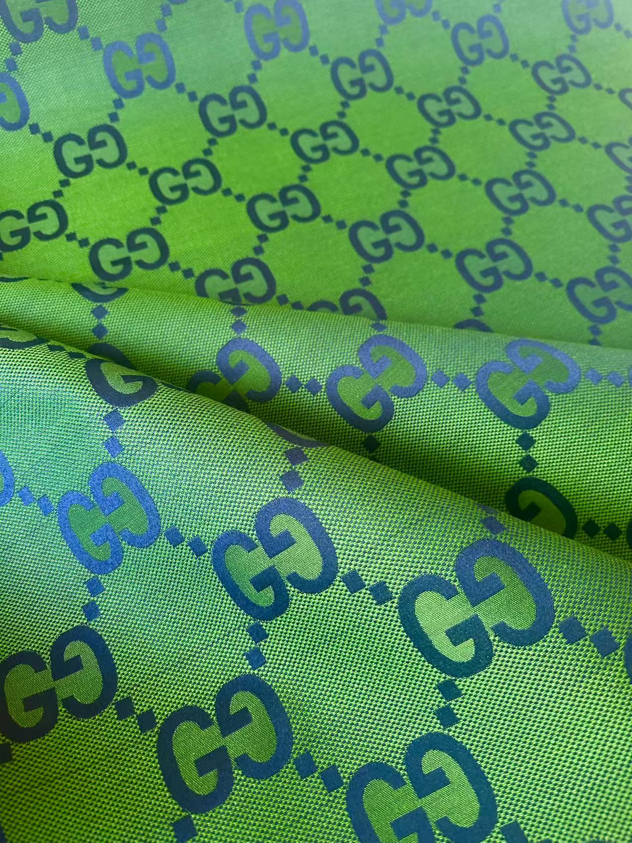 Classic 2.3 Inch Gucci Canvas Jacquard Cloth Fabric For Sewing Handicraft By Yards (Green)