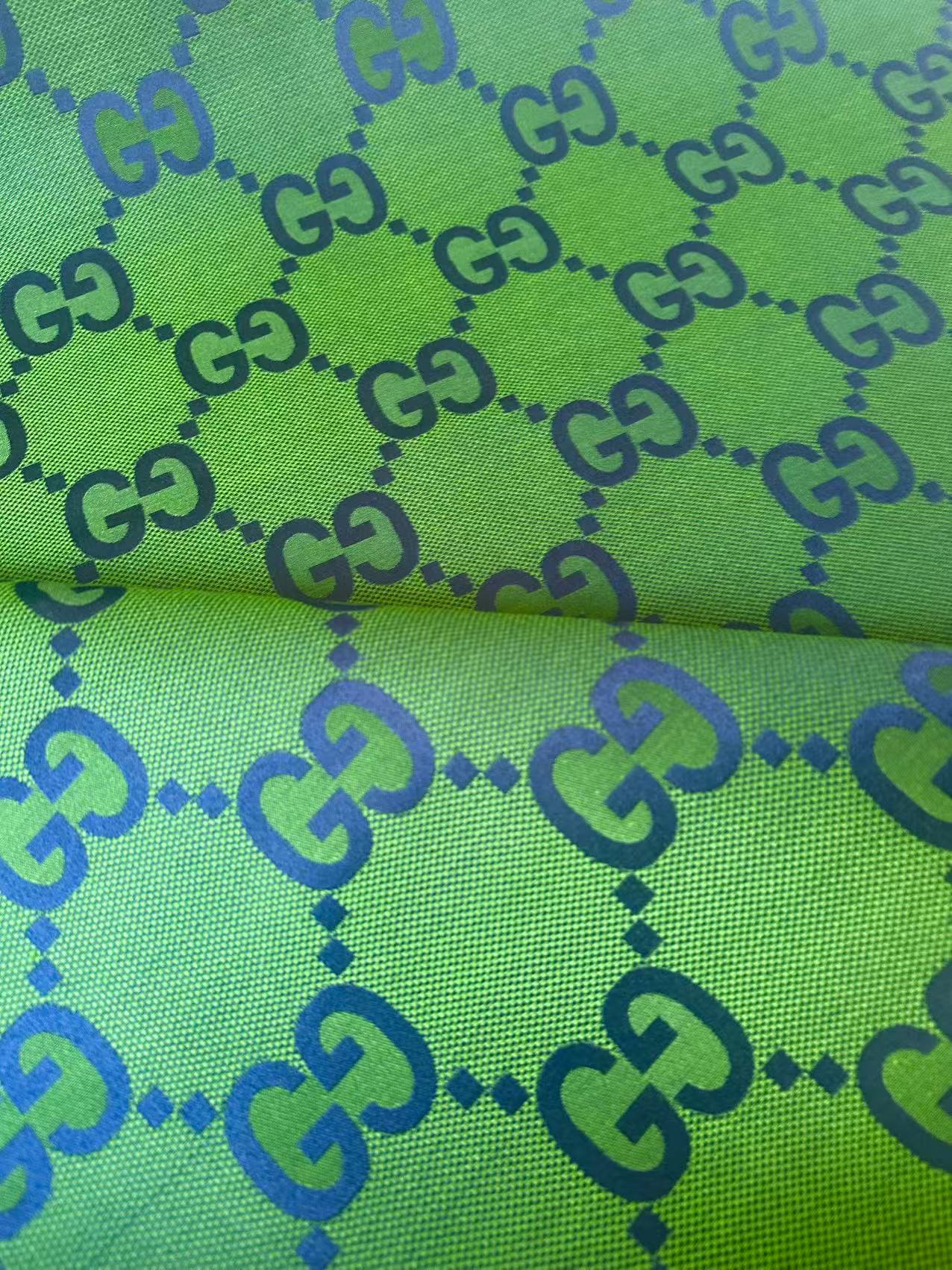 Classic 2.3 Inch Gucci Canvas Jacquard Cloth Fabric For Sewing Handicraft By Yards (Green)
