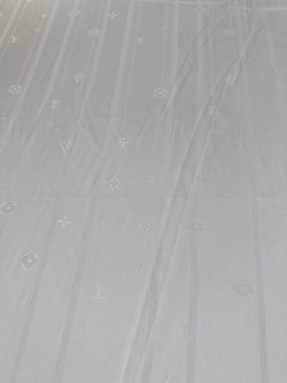 Craft LV White Silk Jacquard Cloth Fabric For Sewing Clothing By Yard