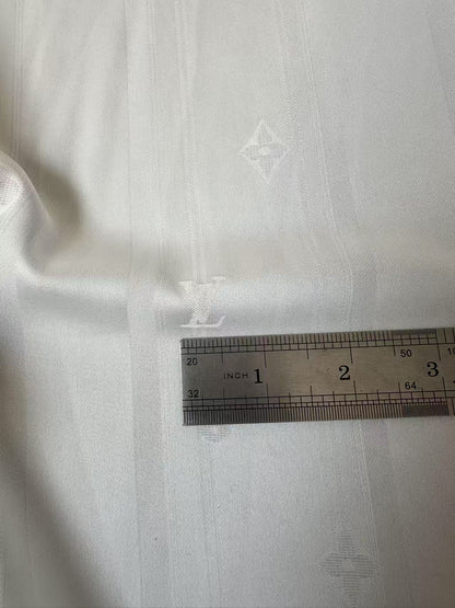 Craft LV White Silk Jacquard Cloth Fabric For Sewing Clothing By Yard