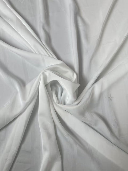 Craft LV White Silk Jacquard Cloth Fabric For Sewing Clothing By Yard
