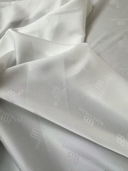 Craft Balenciaga White Silk Jacquard Cloth Fabric For Sewing Clothing By Yard
