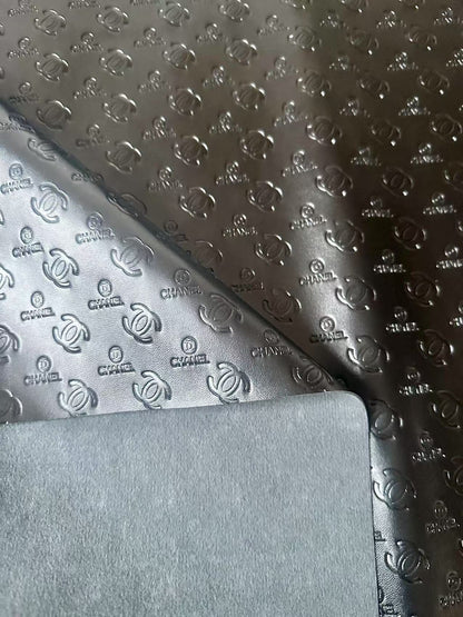 Napa Material Black Embossed Chanel Leather For Upholstery Furniture Handicraft