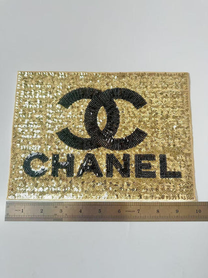 Craft Chanel 10"x7.2" Rectangle Embroidery Sequins Patches For Handmade Apparel