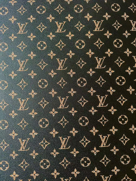 Craft Leopard LV Vinyl Leather For Handmade Sneaker,Upholstery,Furniture By Yard