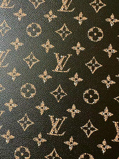 Craft Leopard LV Vinyl Leather For Handmade Sneaker,Upholstery,Furniture By Yard