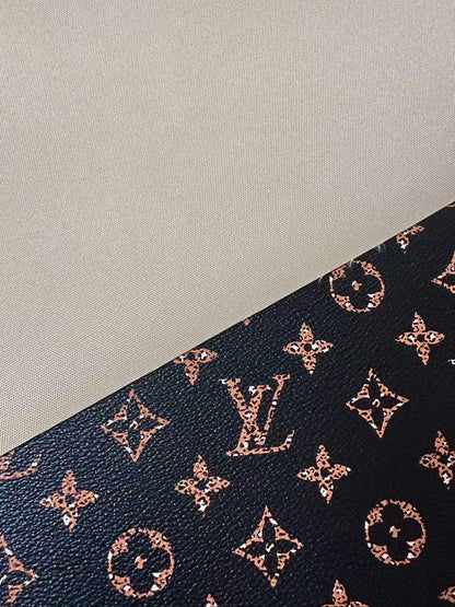 Craft Leopard LV Vinyl Leather For Handmade Sneaker,Upholstery,Furniture By Yard