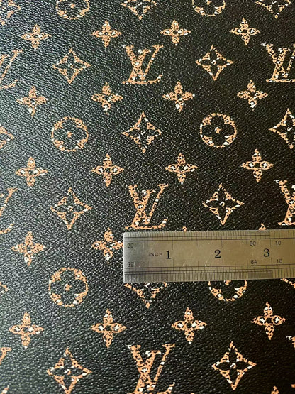 Craft Leopard LV Vinyl Leather For Handmade Sneaker,Upholstery,Furniture By Yard