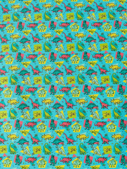 Fashion Cartoon Jurassic Dinosaur Leather Fabric For Handmade Sneaker,Upholstery Goods By Yard