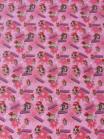 Fashion The Powerpuff Girls Blossom Leather For Handmade Sneaker,Upholstery Handicraft Goods By Yard