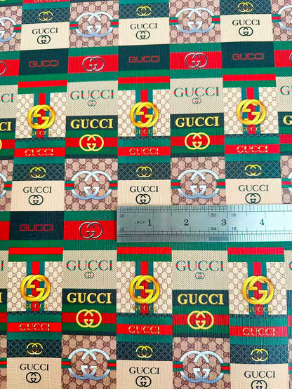 Craft Gucci Splicing Design Leather Fabric For Handmade Sneaker,Bag upholstery Goods By Yard