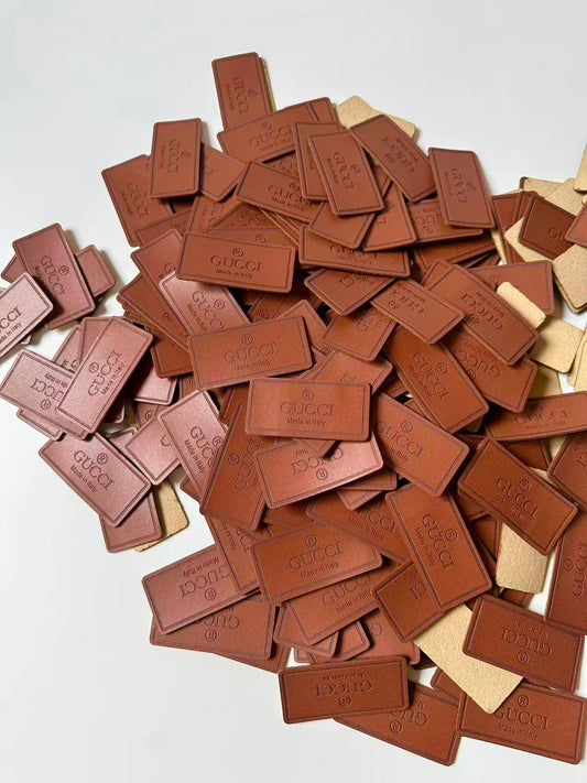 Craft Gucci Genuinely PU Leather Label Tag For Sewing Goods(Brown)