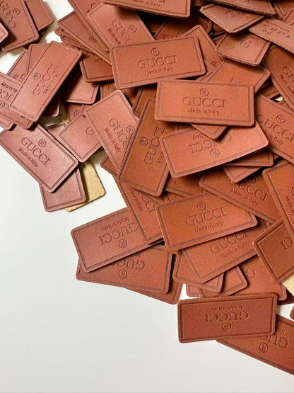 Craft Gucci Genuinely PU Leather Label Tag For Sewing Goods(Brown)