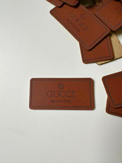 Craft Gucci Genuinely PU Leather Label Tag For Sewing Goods(Brown)
