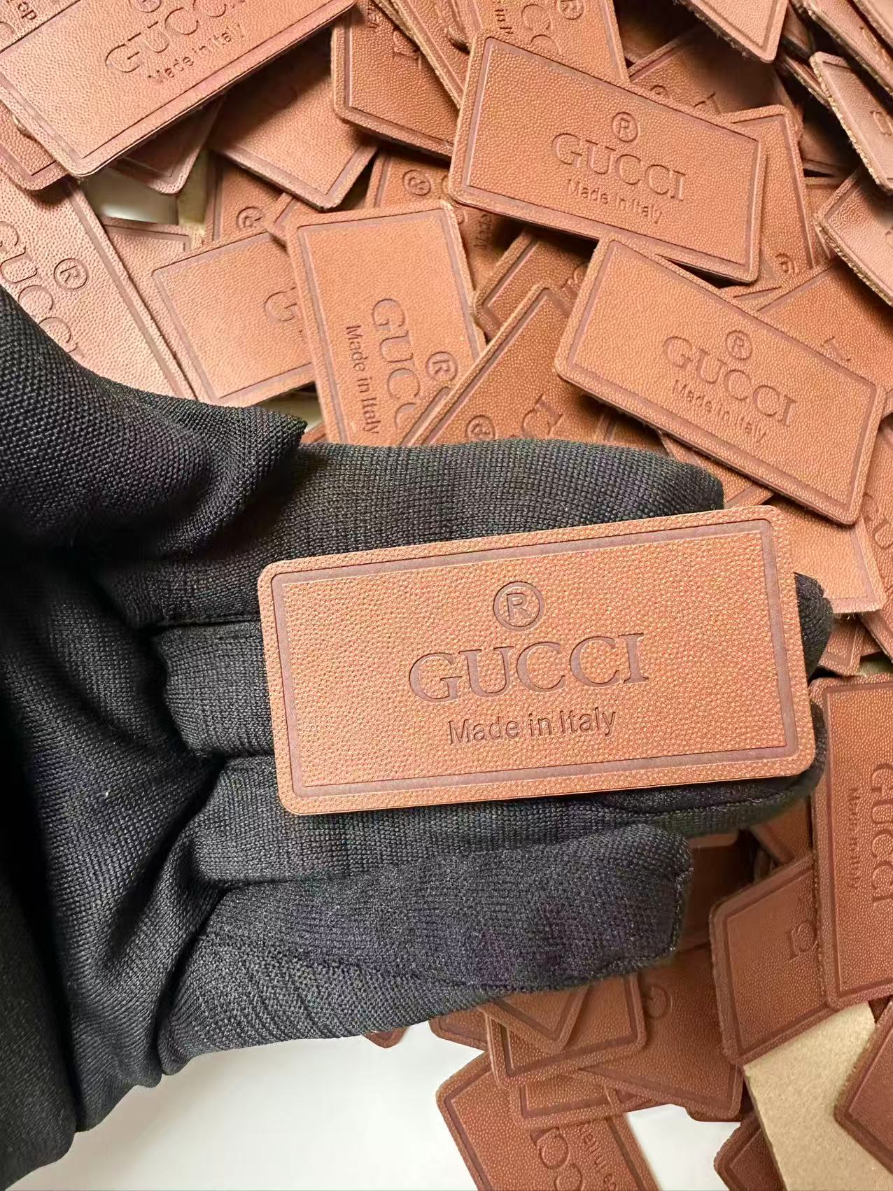 Craft Gucci Genuinely PU Leather Label Tag For Sewing Goods(Brown)