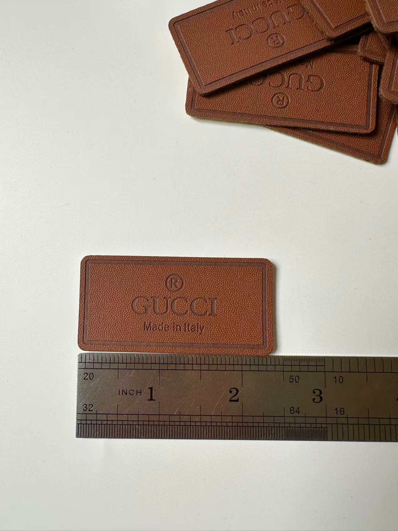 Craft Gucci Genuinely PU Leather Label Tag For Sewing Goods(Brown)