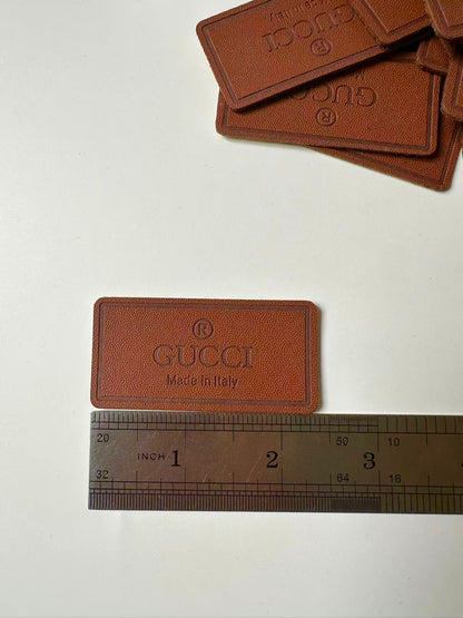 Craft Gucci Genuinely PU Leather Label Tag For Sewing Goods(Brown)