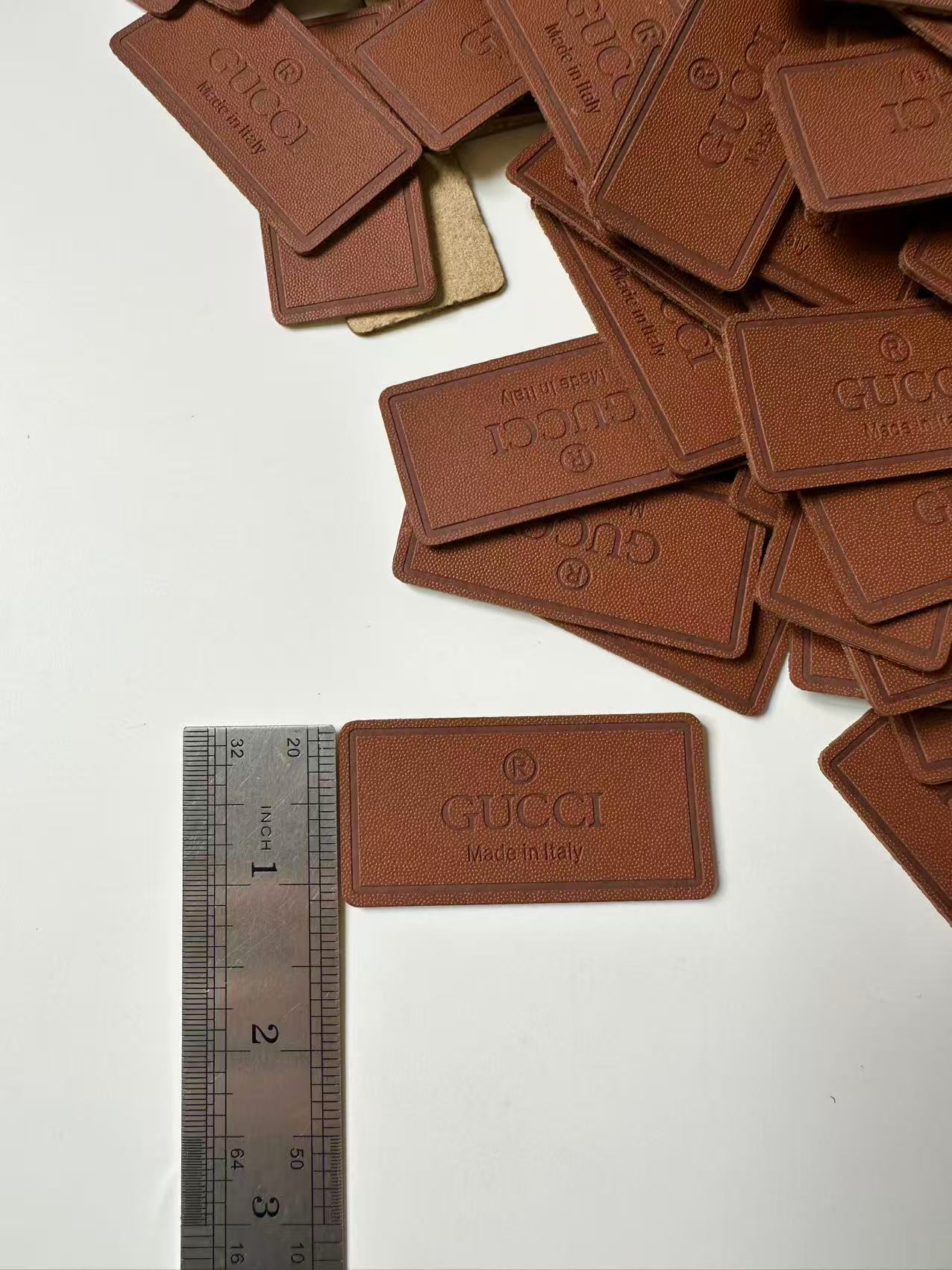 Craft Gucci Genuinely PU Leather Label Tag For Sewing Goods(Brown)