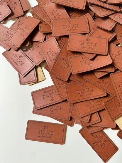 Craft Gucci Genuinely PU Leather Label Tag For Sewing Goods(Brown)