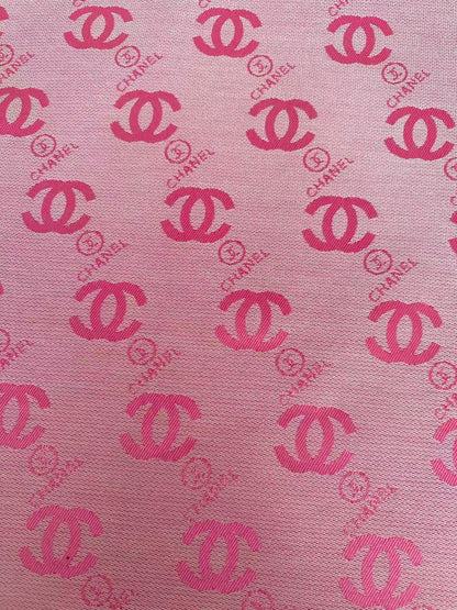 Classic Pink Chanel Jacquard Cloth Fabric For Handmade Clothing ,Bags ,Shoes, Hat Upholstery By Yards