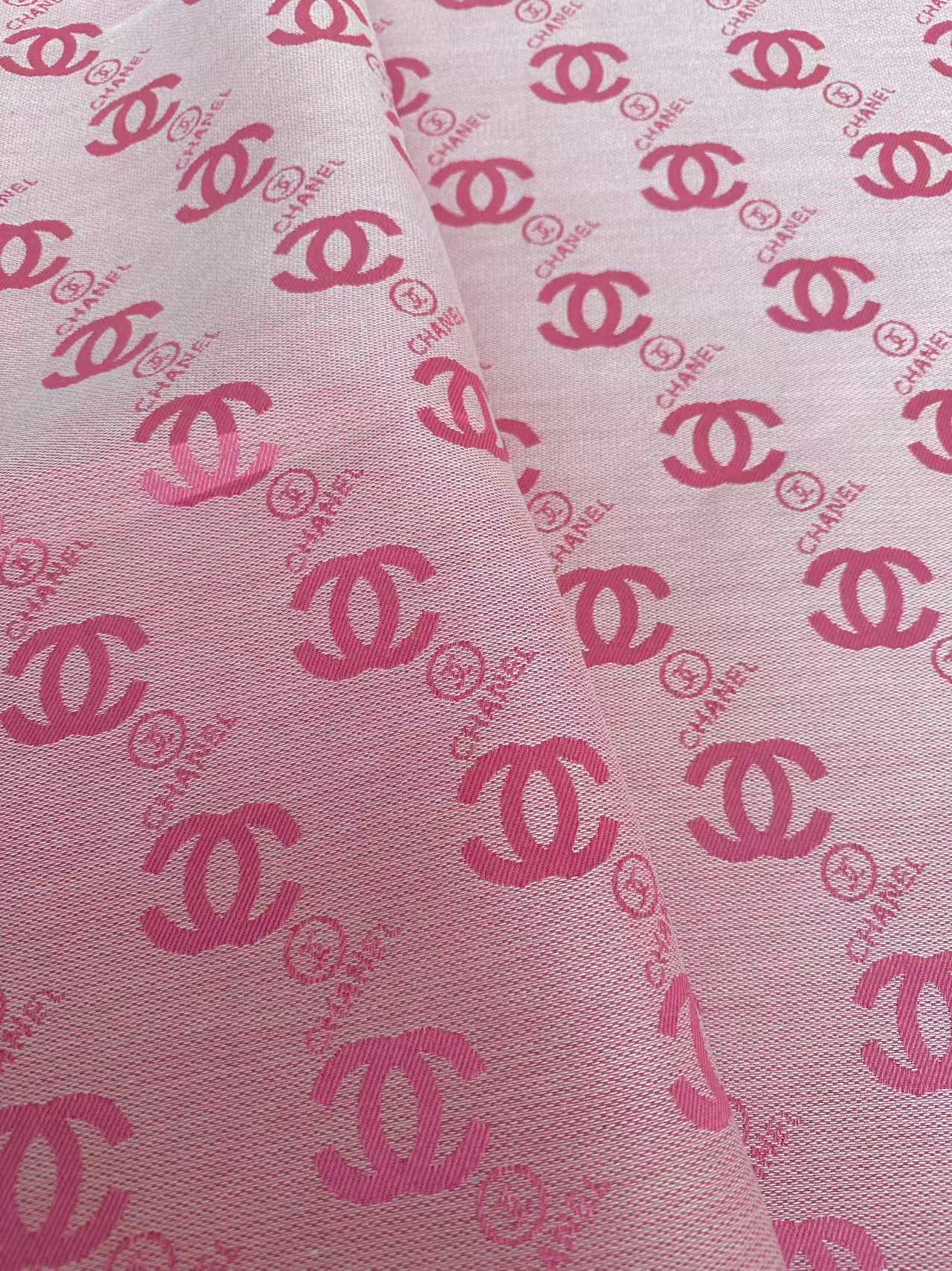Classic Pink Chanel Jacquard Cloth Fabric For Handmade Clothing ,Bags ,Shoes, Hat Upholstery By Yards