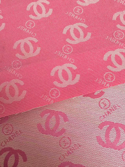 Classic Pink Chanel Jacquard Cloth Fabric For Handmade Clothing ,Bags ,Shoes, Hat Upholstery By Yards