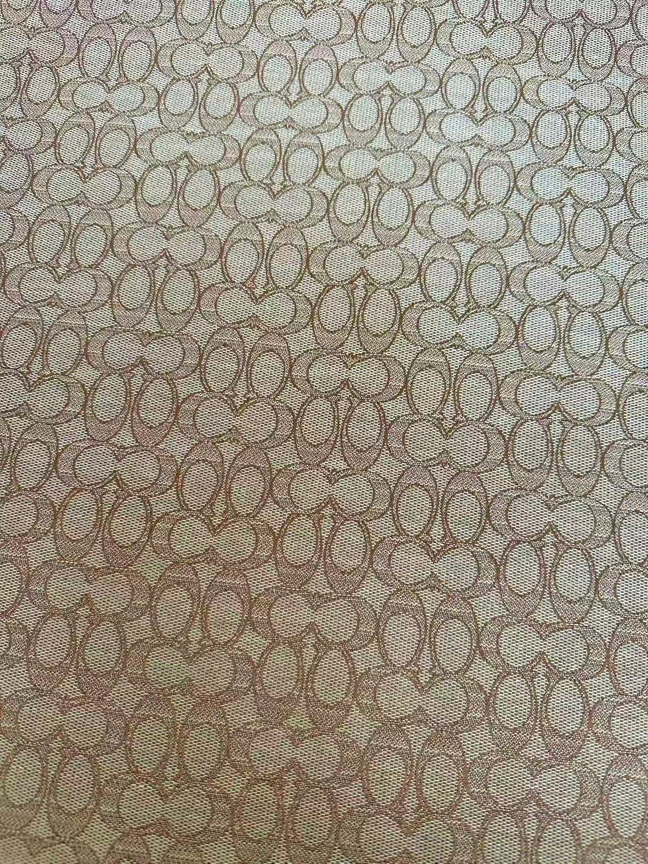 Classic Coach Jacquard Cloth Fabric For Handmade Clothing ,Bags ,Shoes Hat By Yards(Tan)