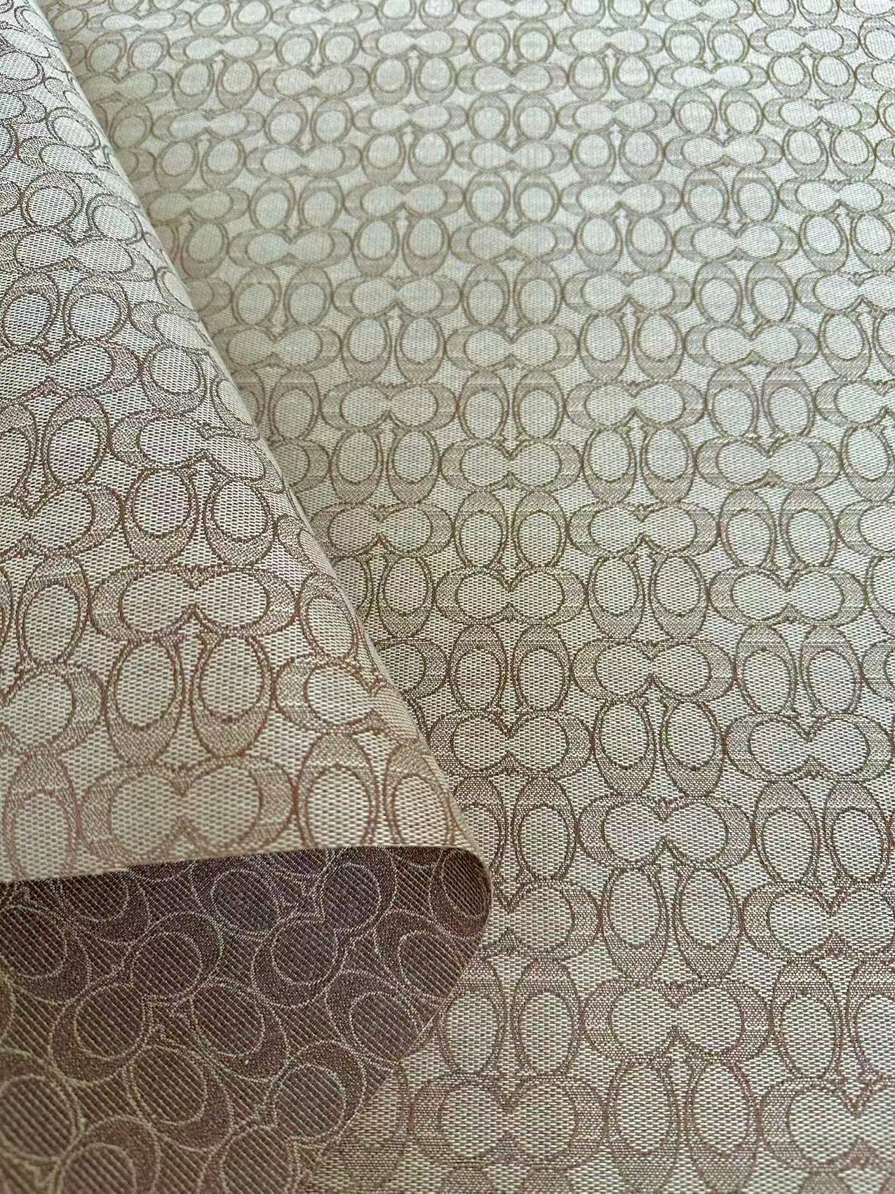 Classic Coach Jacquard Cloth Fabric For Handmade Clothing ,Bags ,Shoes Hat By Yards(Tan)