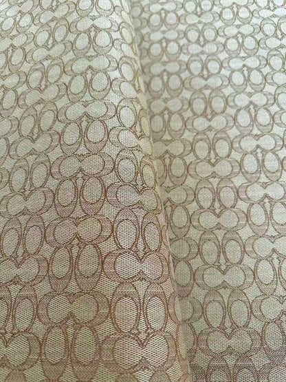 Classic Coach Jacquard Cloth Fabric For Handmade Clothing ,Bags ,Shoes Hat By Yards(Tan)