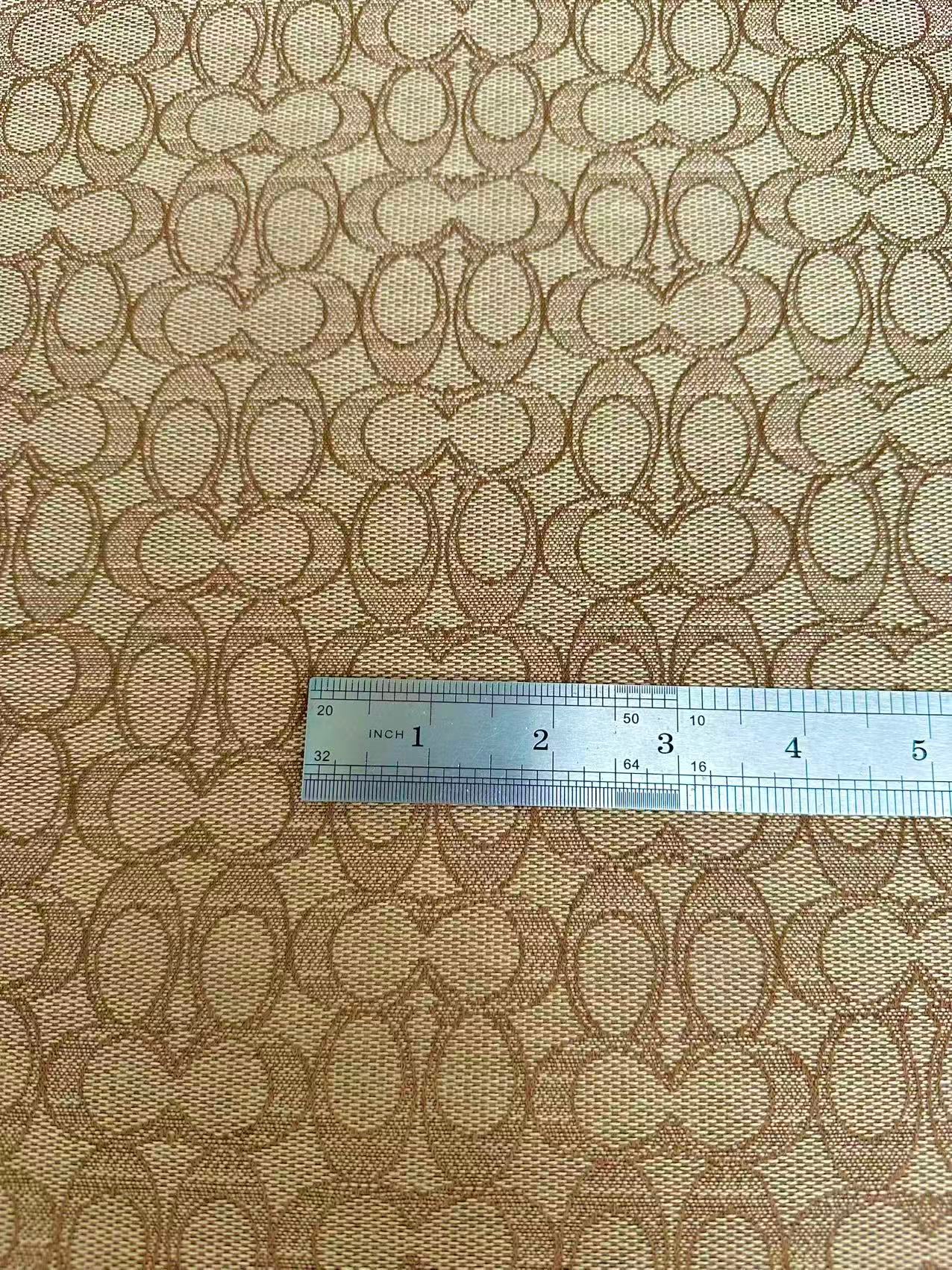 Classic Coach Jacquard Cloth Fabric For Handmade Clothing ,Bags ,Shoes Hat By Yards(Tan)