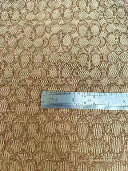 Classic Coach Jacquard Cloth Fabric For Handmade Clothing ,Bags ,Shoes Hat By Yards(Tan)
