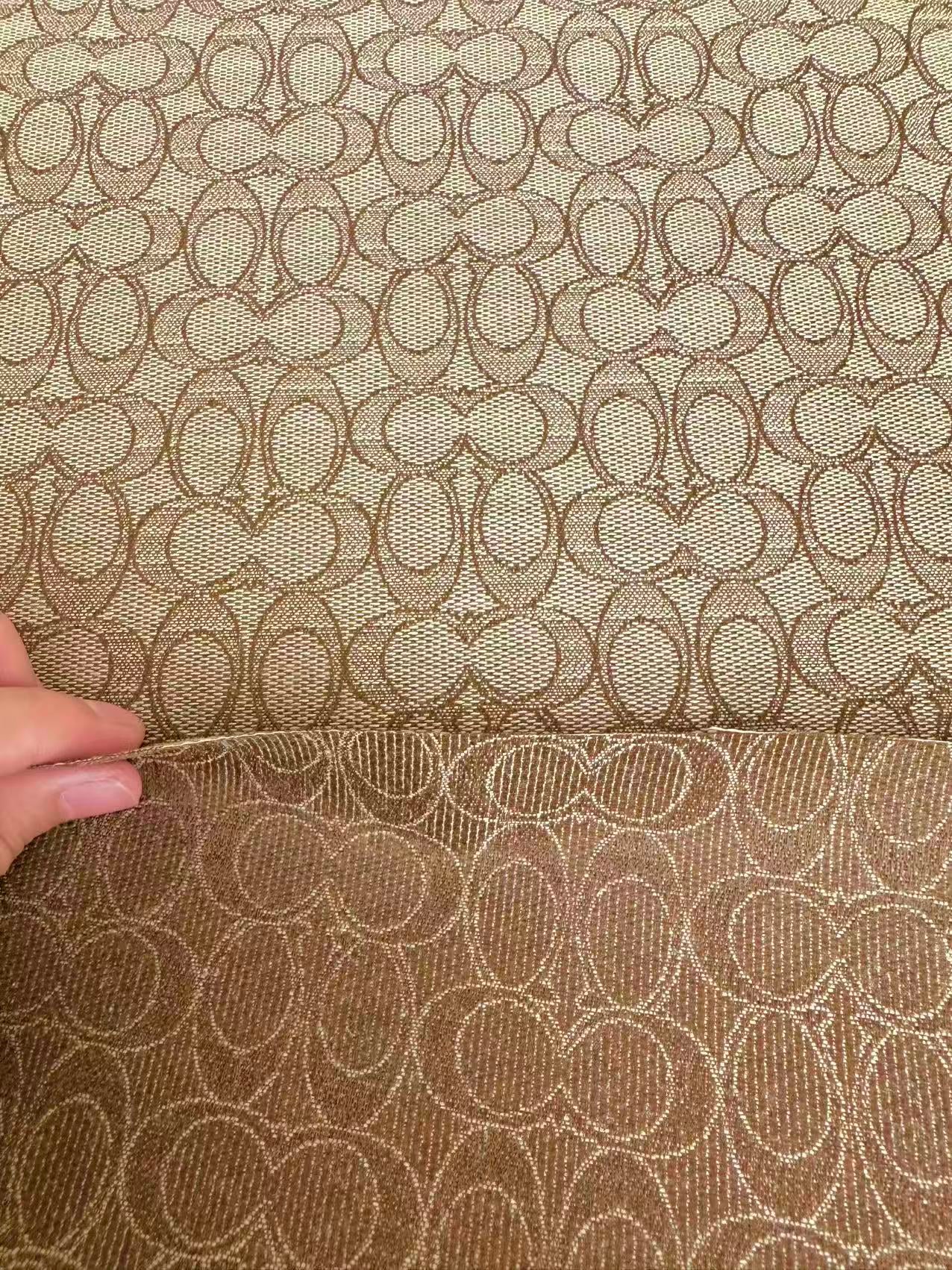 Classic Coach Jacquard Cloth Fabric For Handmade Clothing ,Bags ,Shoes Hat By Yards(Tan)