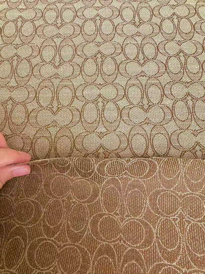 Classic Coach Jacquard Cloth Fabric For Handmade Clothing ,Bags ,Shoes Hat By Yards(Tan)