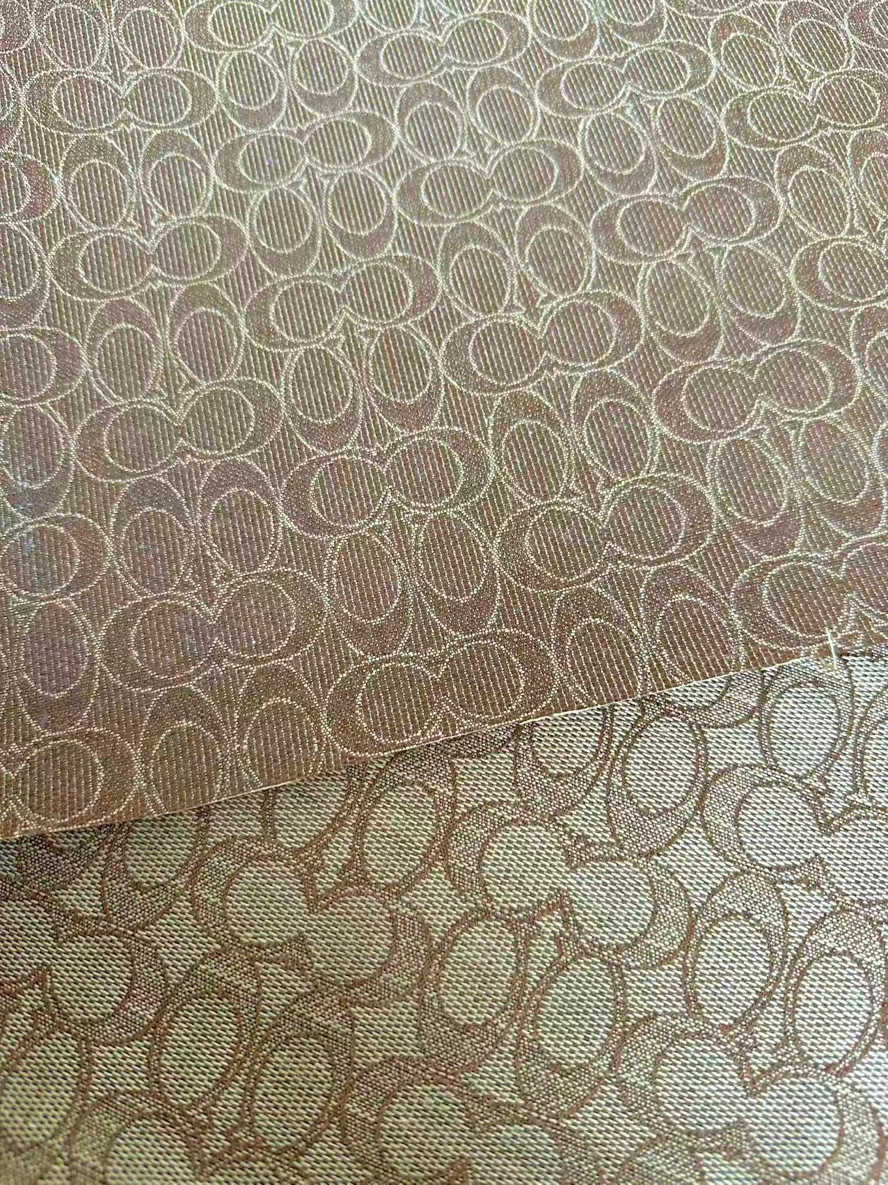 Classic Coach Jacquard Cloth Fabric For Handmade Clothing ,Bags ,Shoes Hat By Yards(Tan)