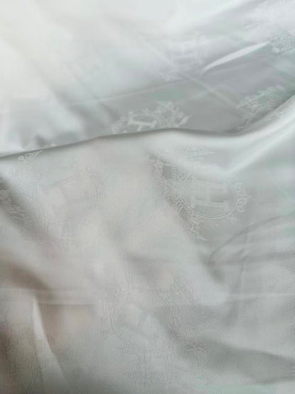 Craft Hermes White Silk Jacquard Cloth Fabric For Handmade Handicraft Goods