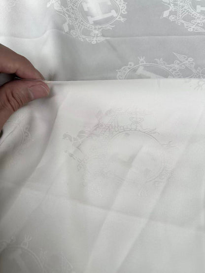 Craft Hermes White Silk Jacquard Cloth Fabric For Handmade Handicraft Goods