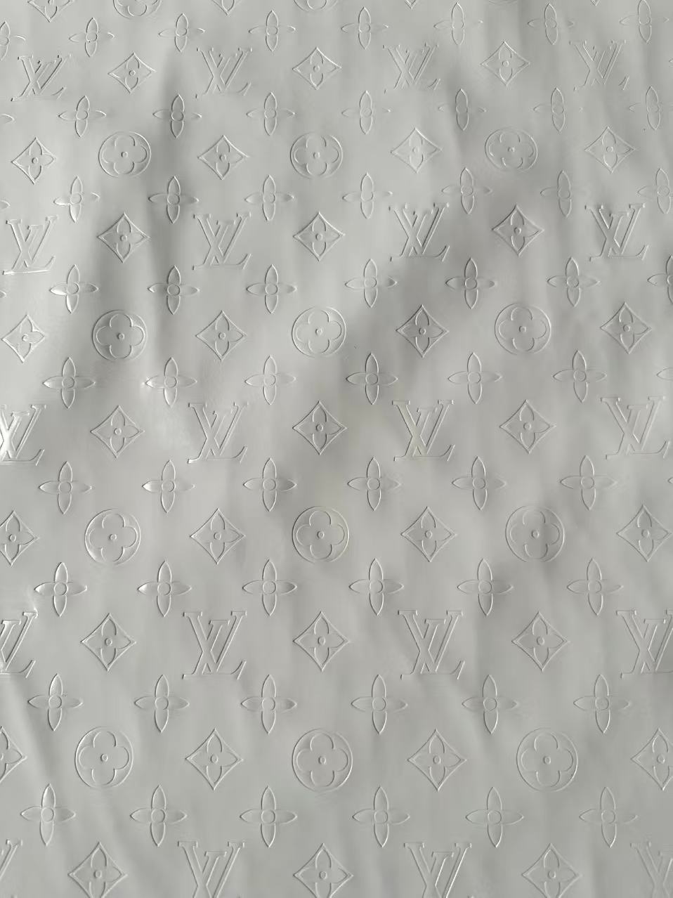 Bright White Embossed LV Lacquer Leather For Handmade shoes,bags ,furniture customized By Yards