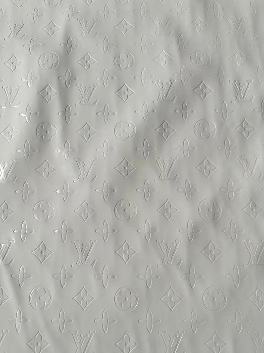 Bright White Embossed LV Lacquer Leather For Handmade shoes,bags ,furniture customized By Yards